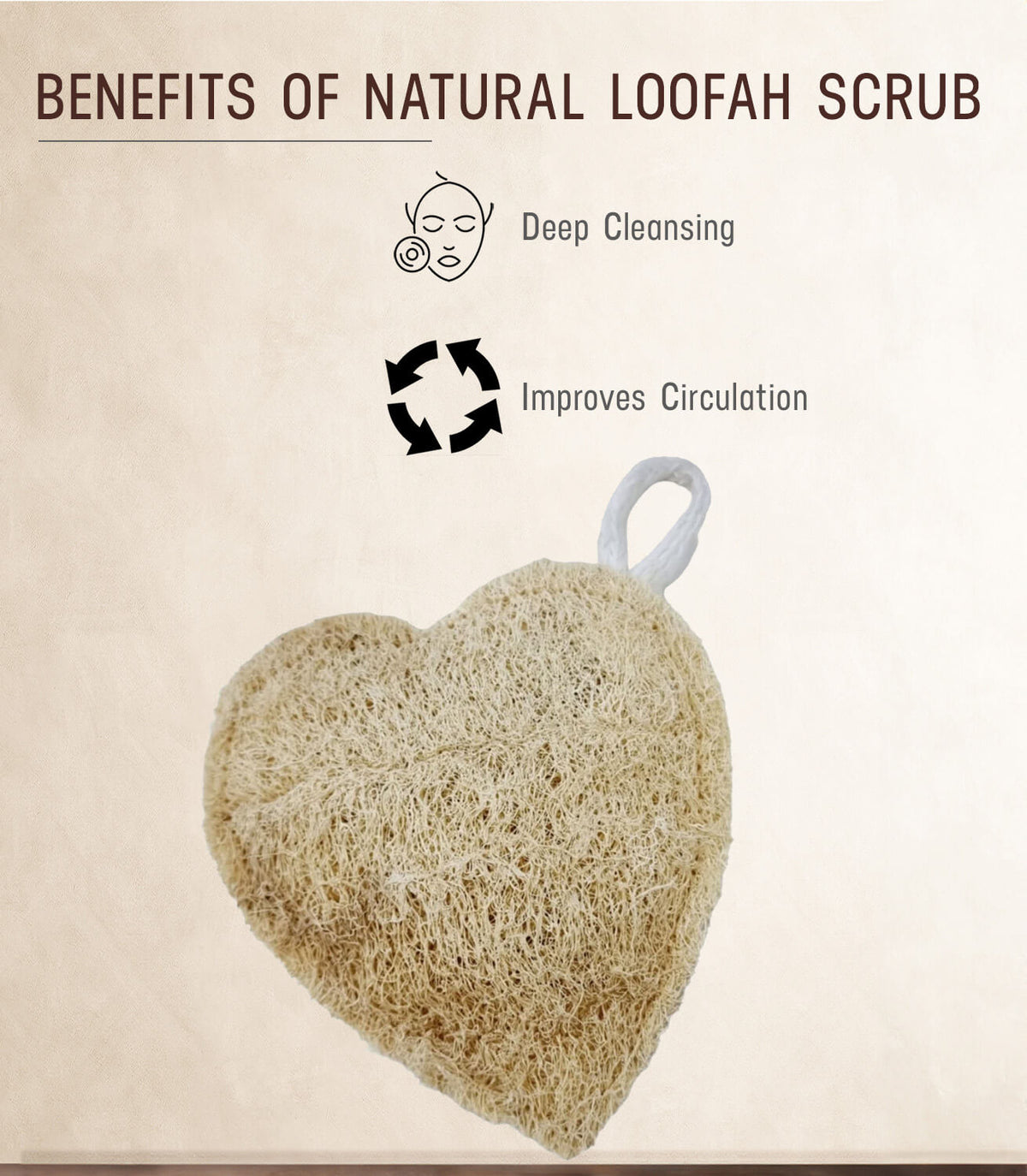 Natural Loofah Scrub (Heart Shape)