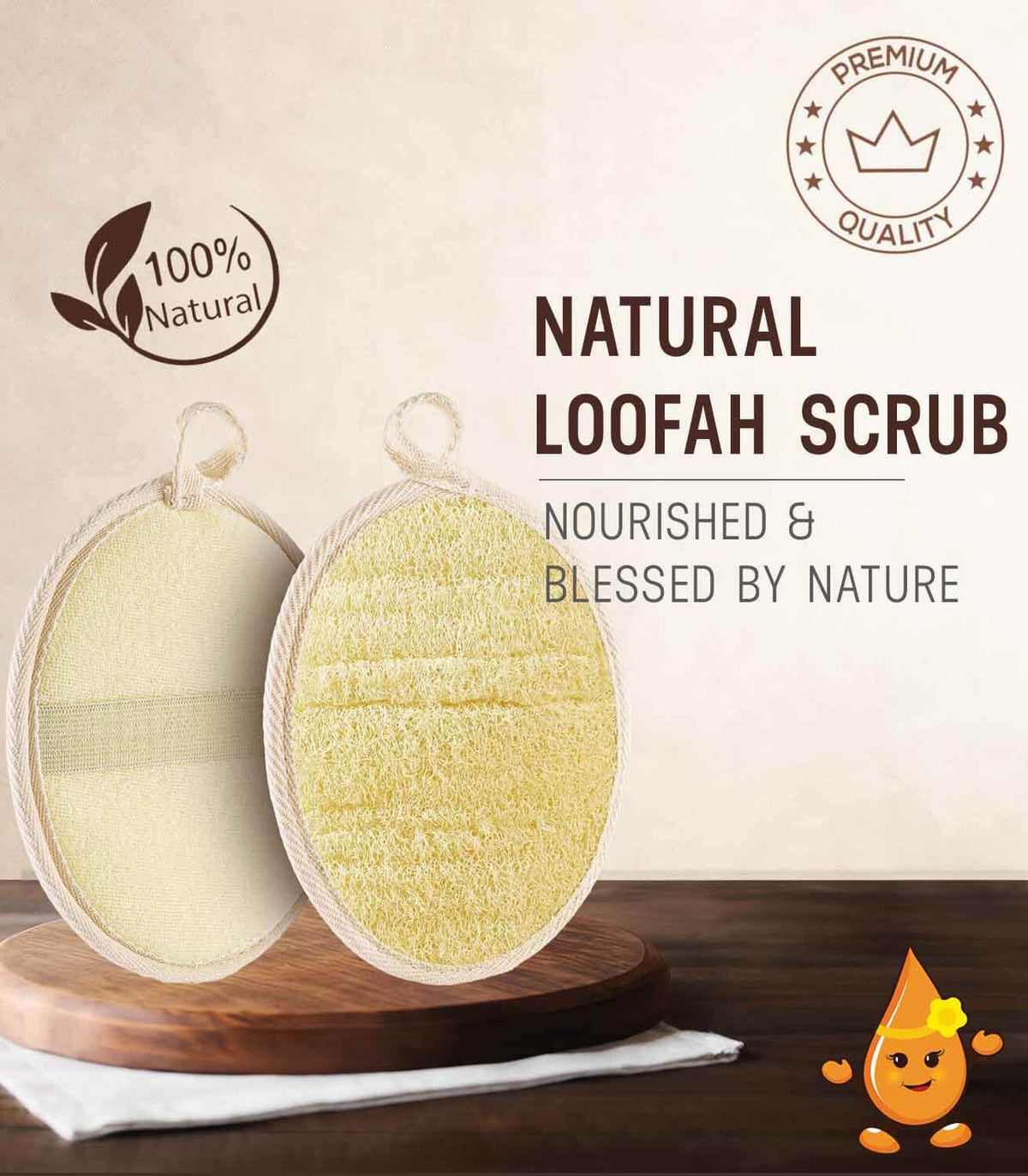 Natural Loofah Scrub (Oval Shape)