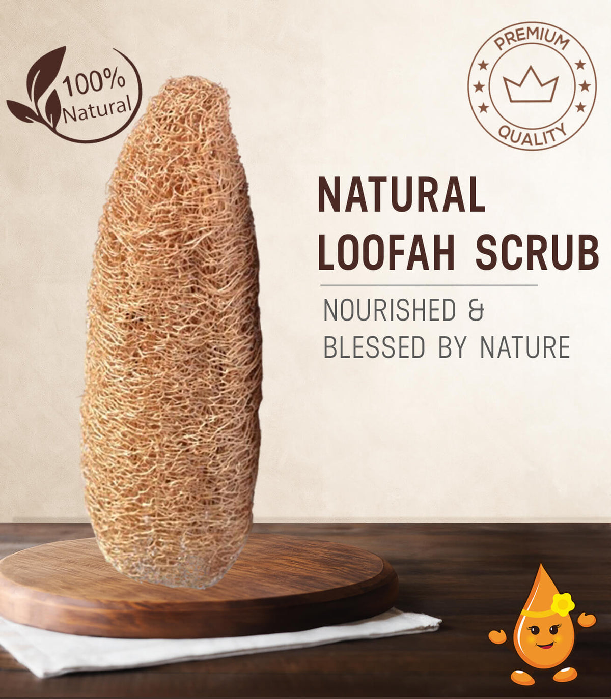 Natural Loofah Scrub (Normal Shape)