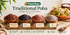 Traditional red rice and millet poha varieties — Mappillai Samba, Kavuni, Poongar, and Ragi flakes in ceramic bowls | Theerthaa