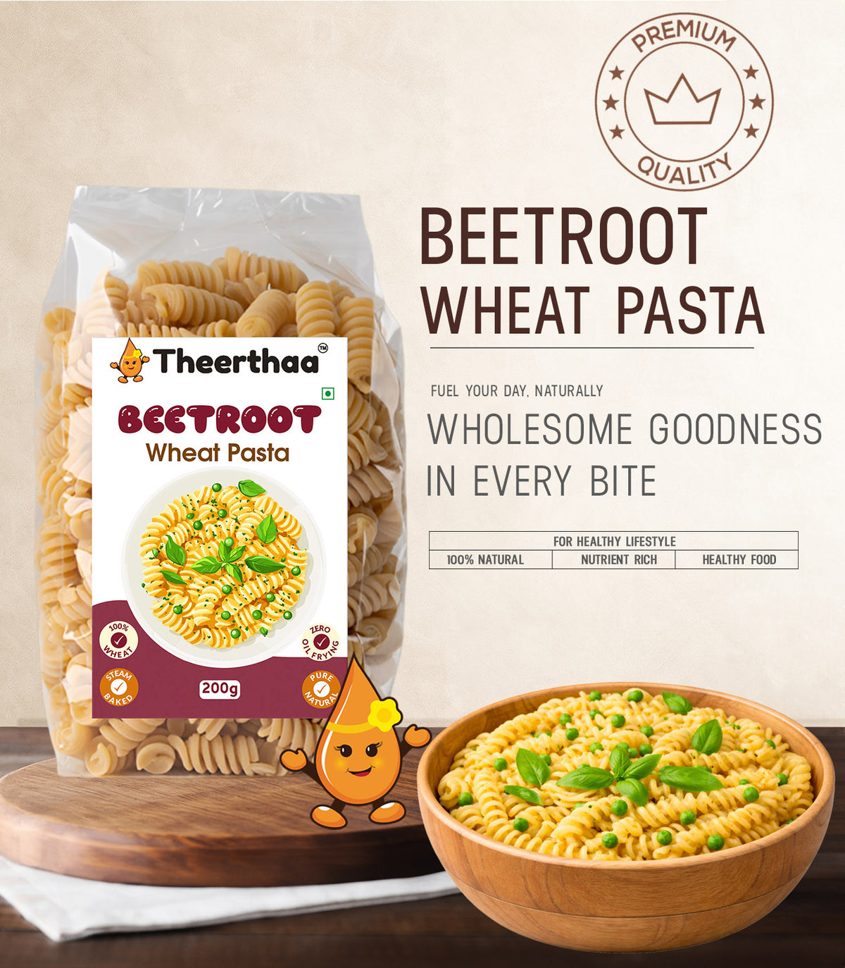 Beetroot Wheat Pasta