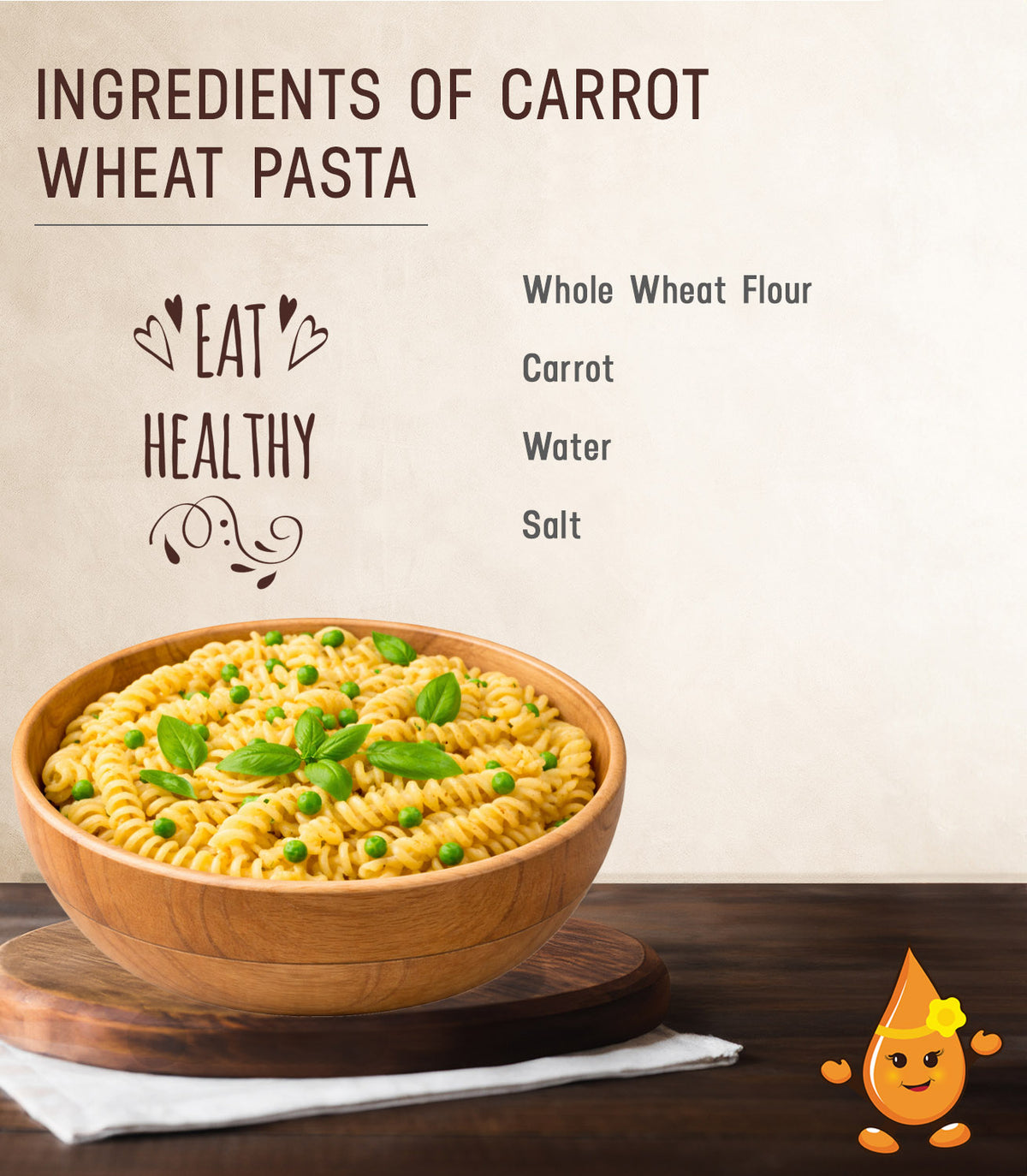 Benefits of Carrot Wheat Pasta for gut health | Theerthaa