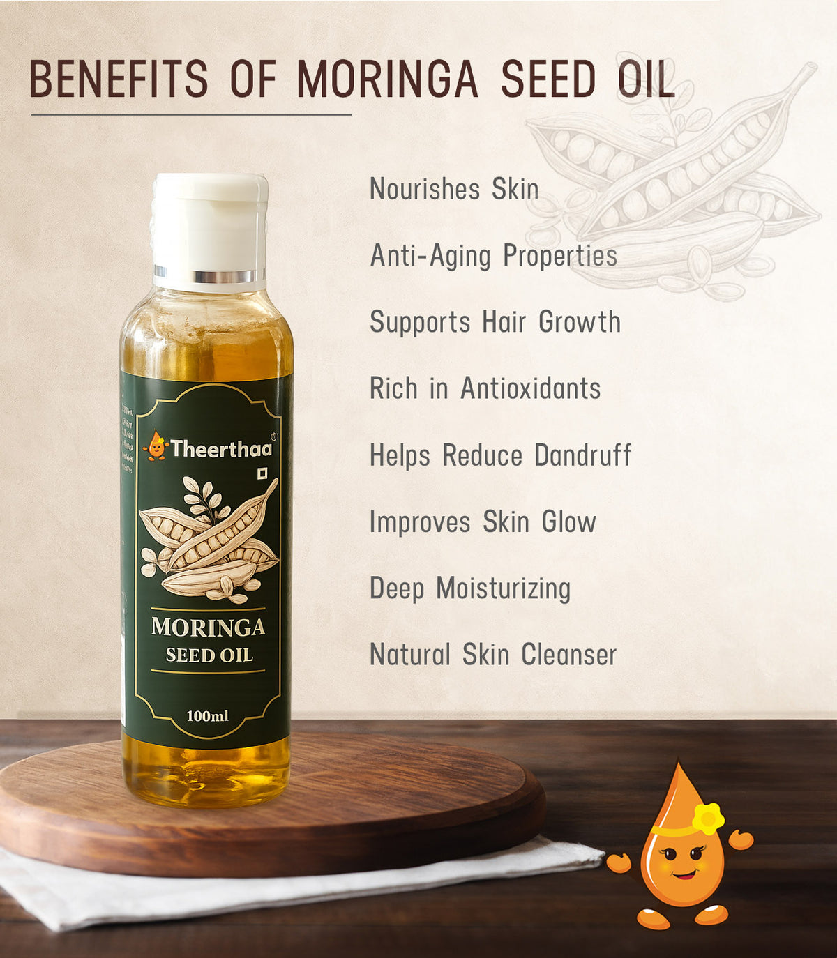 Cold Pressed Moringa Seed Oil