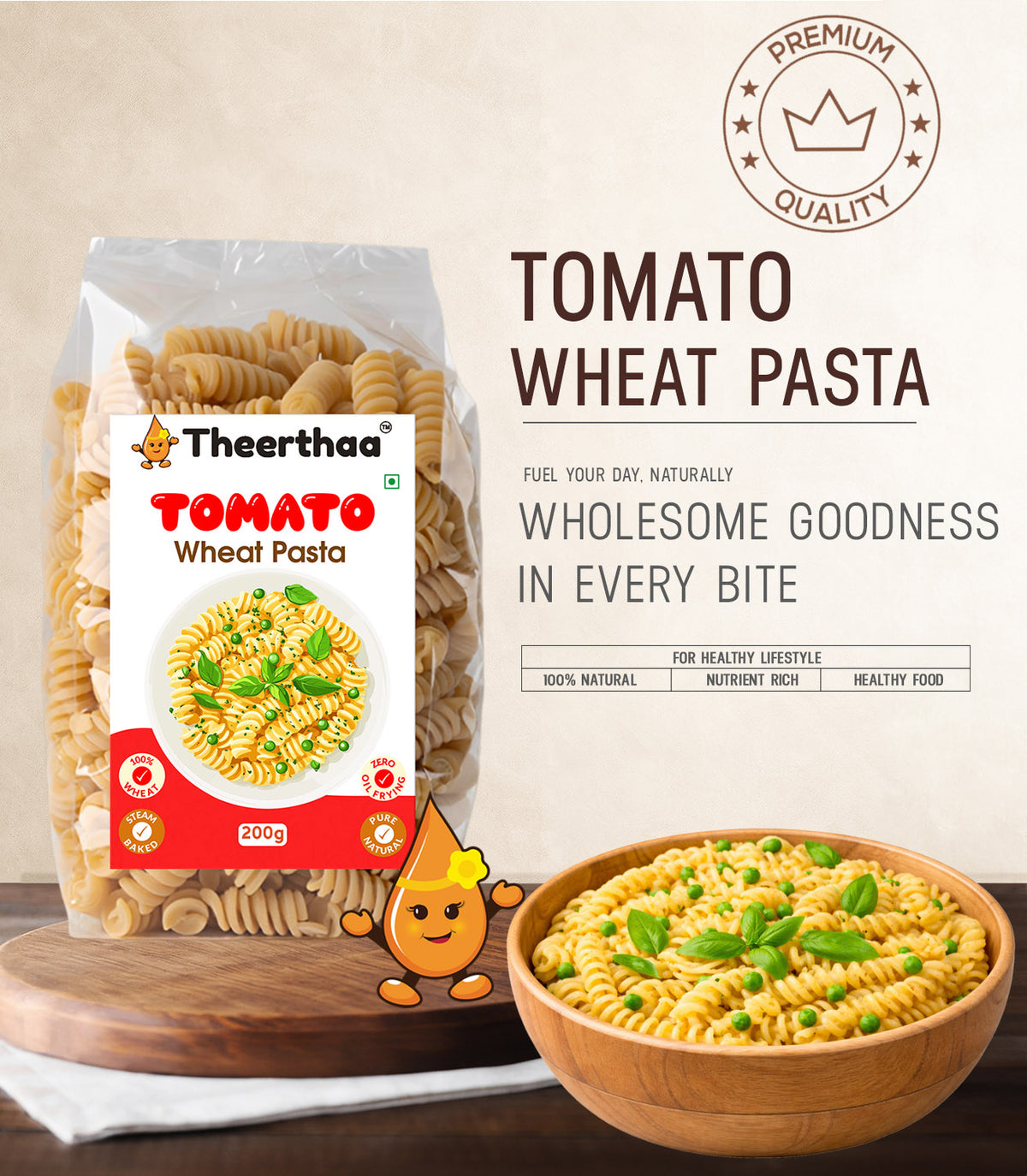 Tomato Wheat Pasta | healthy noodles | Theerthaa