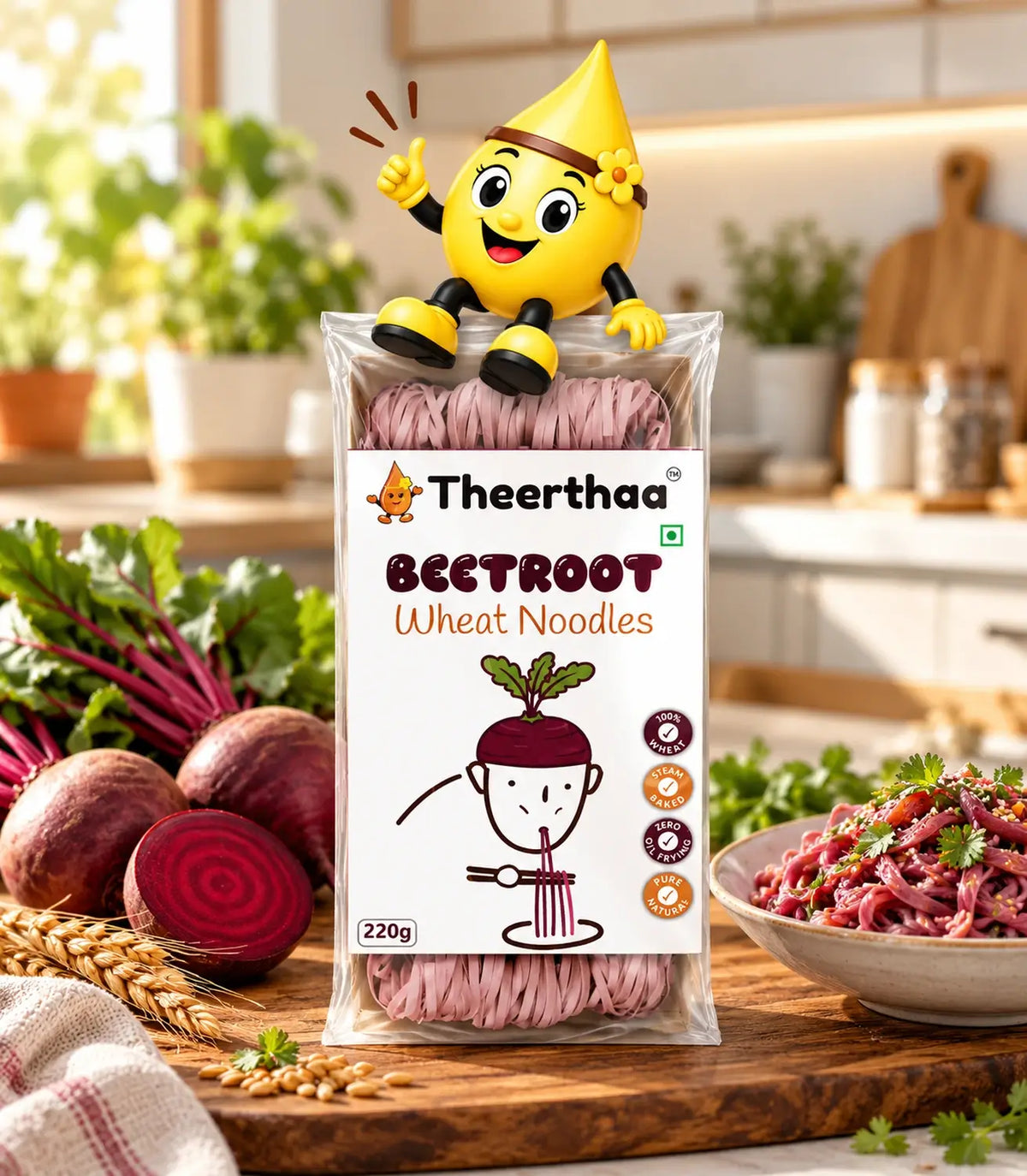 Beetroot Wheat Noodles