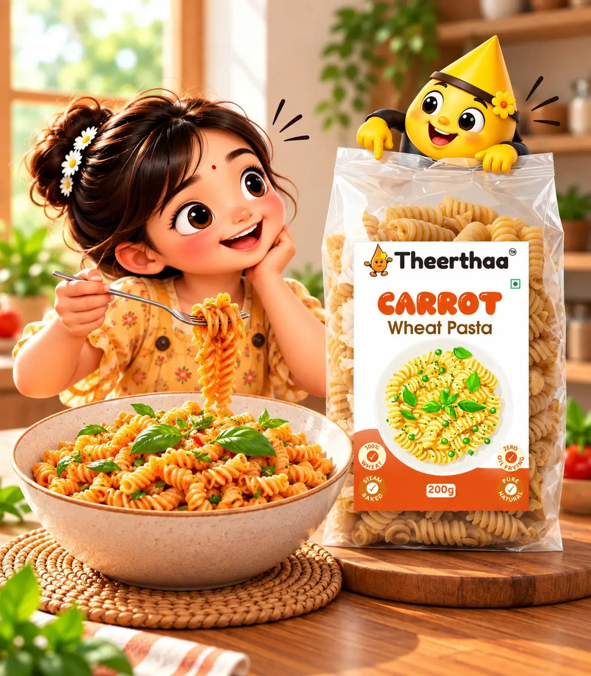 Carrot Wheat Pasta