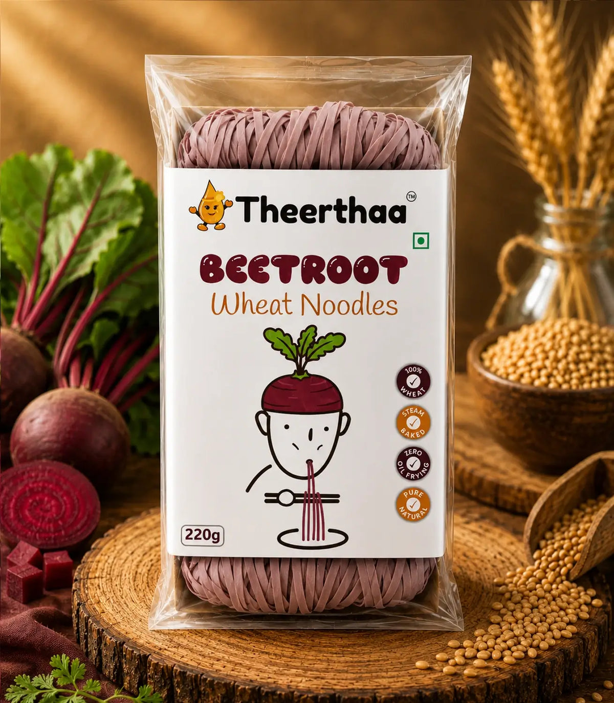 Beetroot Wheat Noodles
