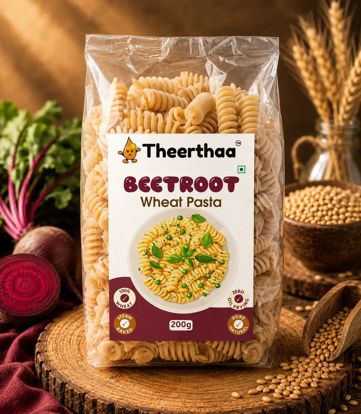 Beetroot Wheat Pasta