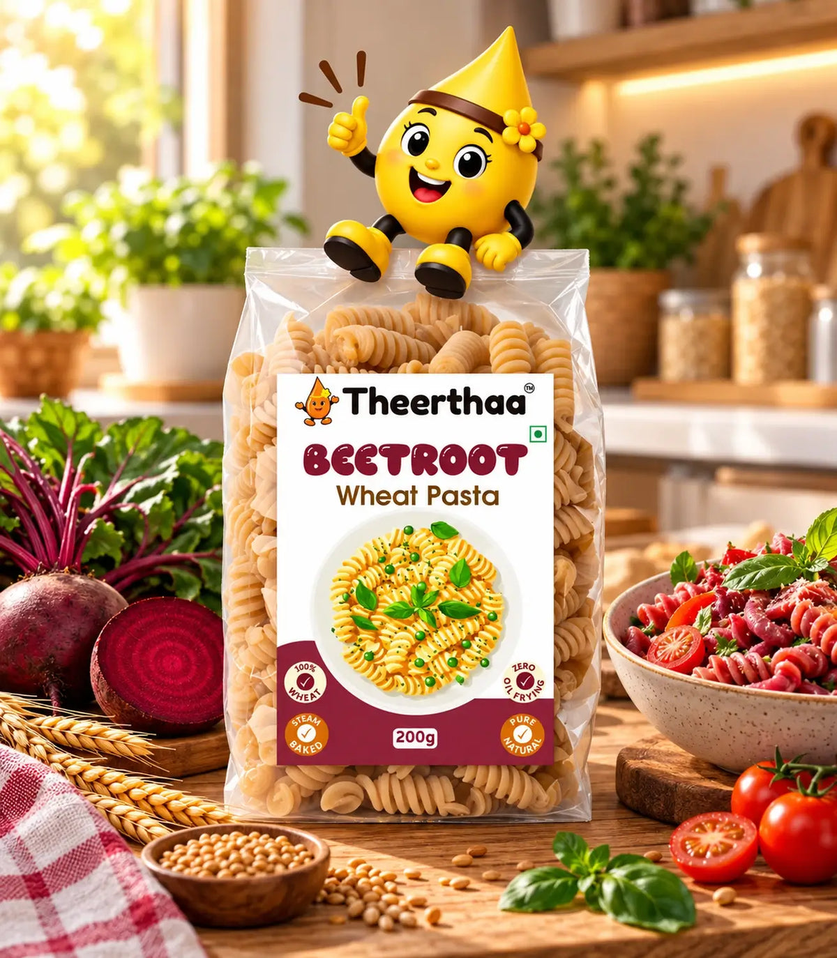 Beetroot Wheat Pasta