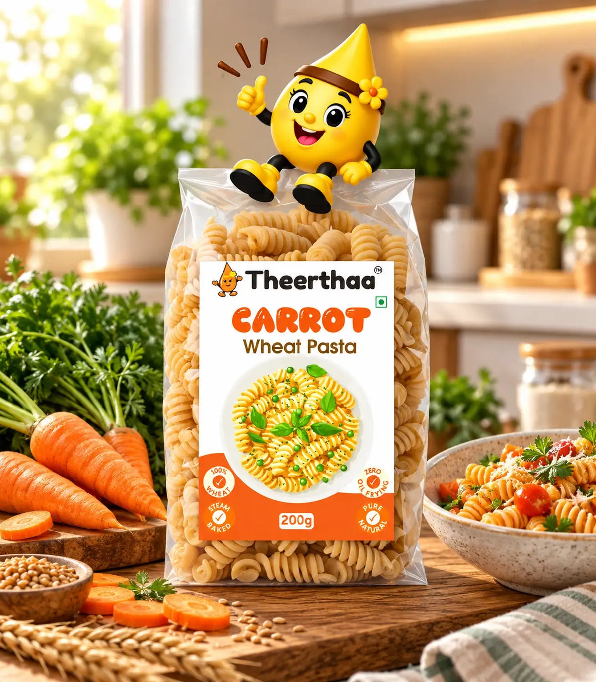 Carrot Wheat Pasta