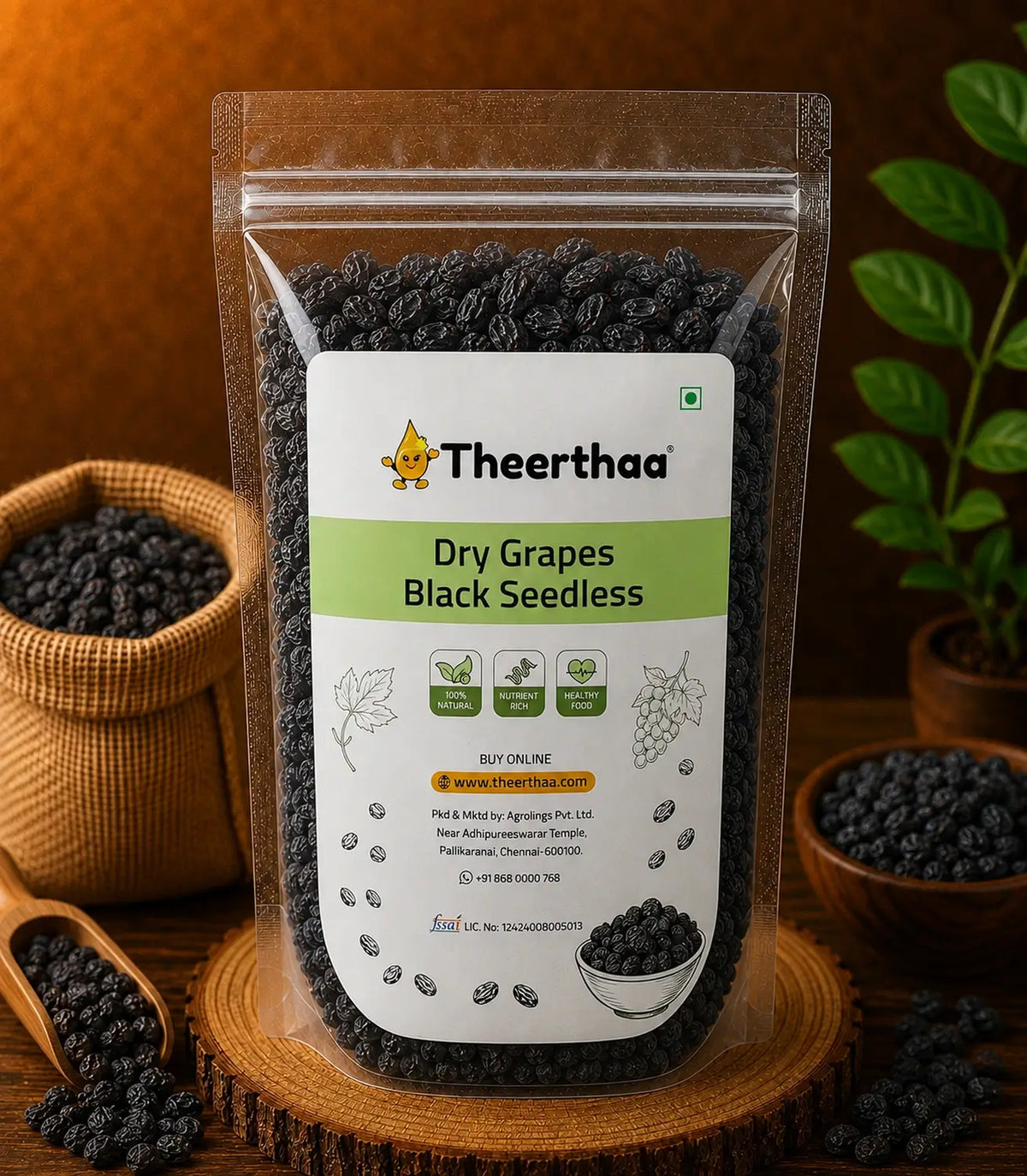 Dry Grapes Black Seedless