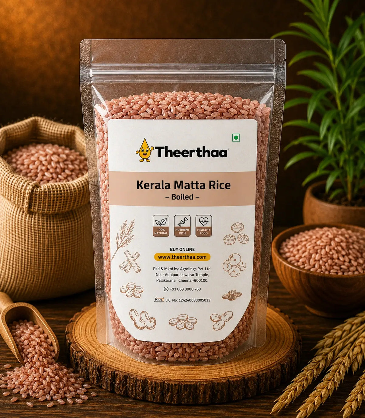 Kerala Matta Rice Boiled