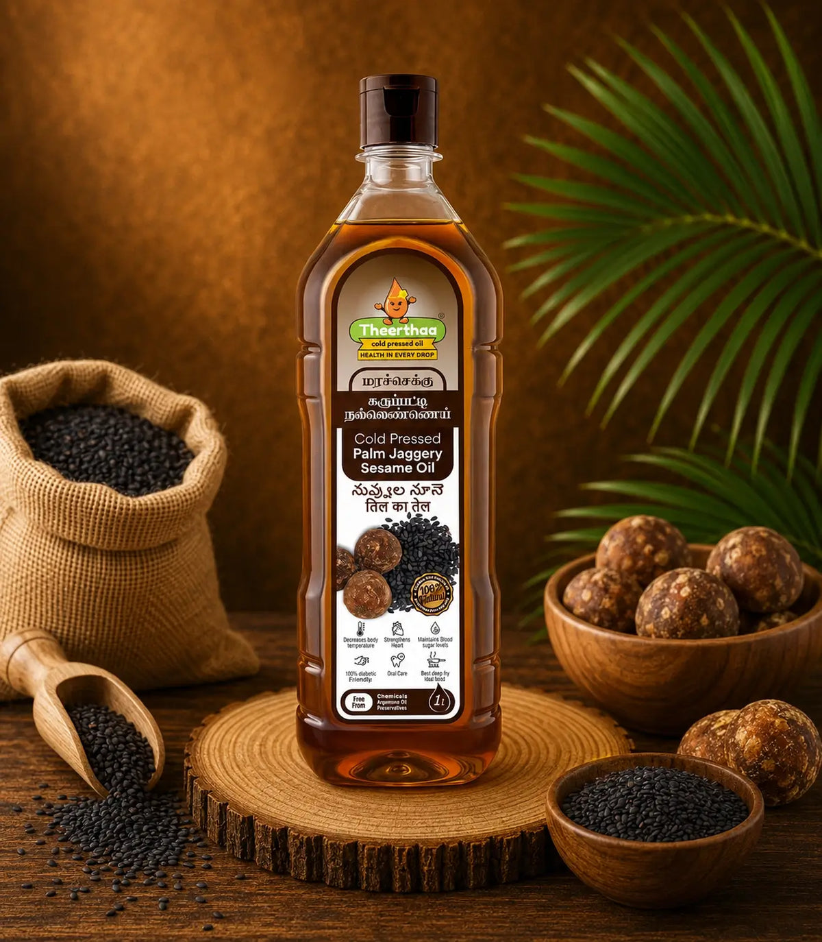 Cold Pressed Karupatti Sesame Oil
