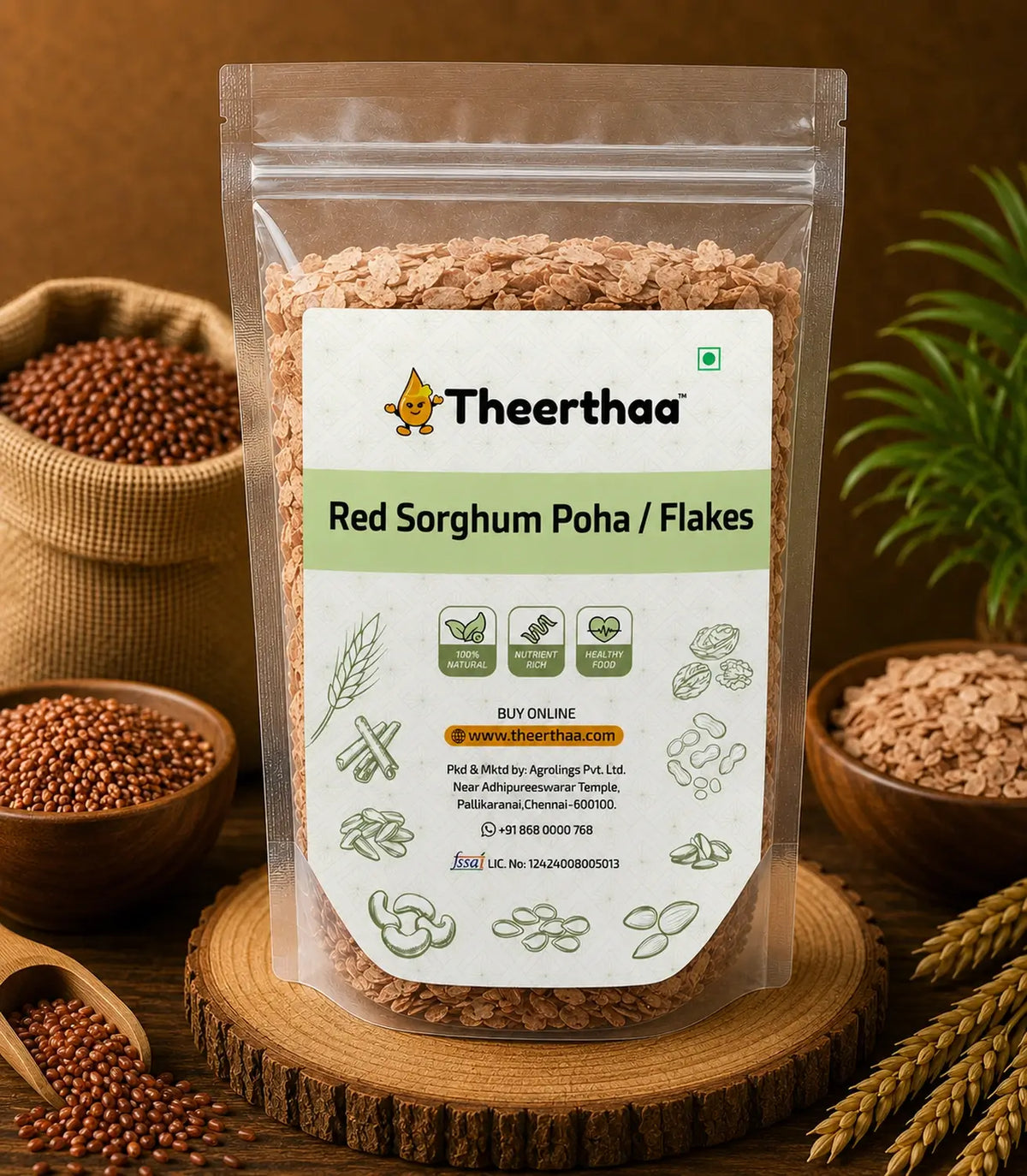 Red Sorghum Poha / Flakes